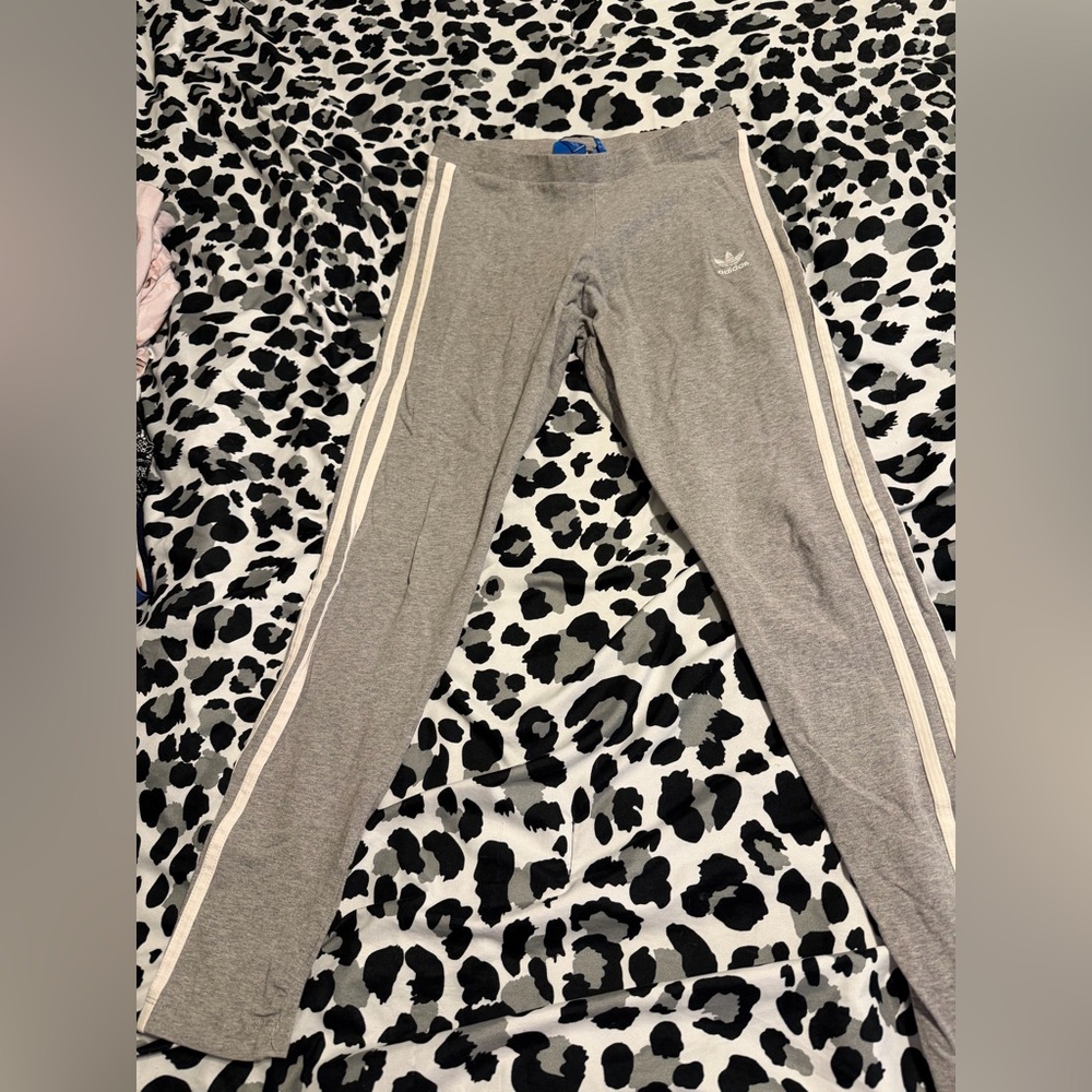 adidas Gray Bottoms with White Stripes